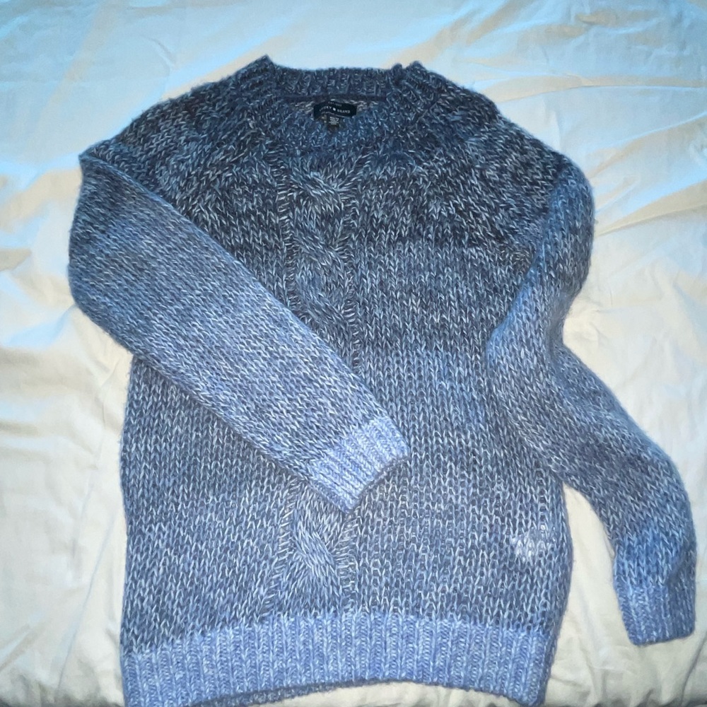 Lucky Brand variegated blue crew neck sweater XS/TP